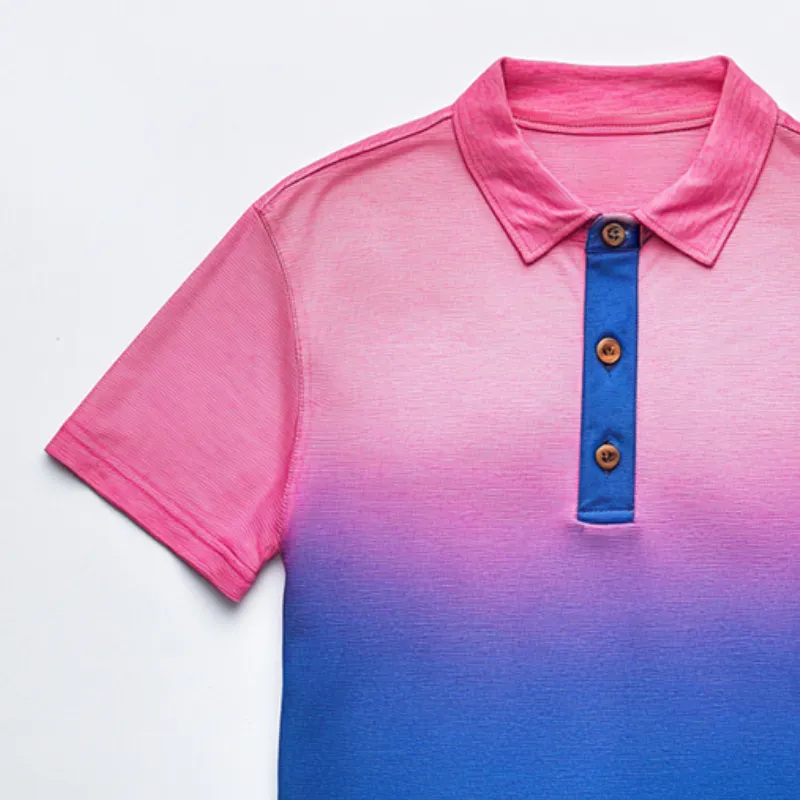 Men's Retro Casual Gradient Print Short Sleeve Polo Shirt MTA2490C2TO sold by Manly product image thumbnail 2