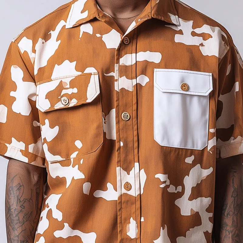 Men's Contrast Print Short Sleeve Casual Shirt MTA2431C5P sold by Manly product image thumbnail 3