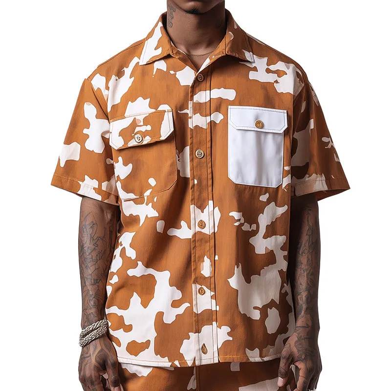 Men's Contrast Print Short Sleeve Casual Shirt MTA2431C5P sold by Manly