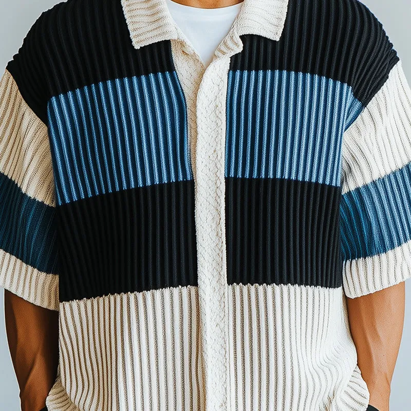 Men's Fashion Knitted Short Sleeve Shirt MTA2437C2P sold by Manly product image thumbnail 3