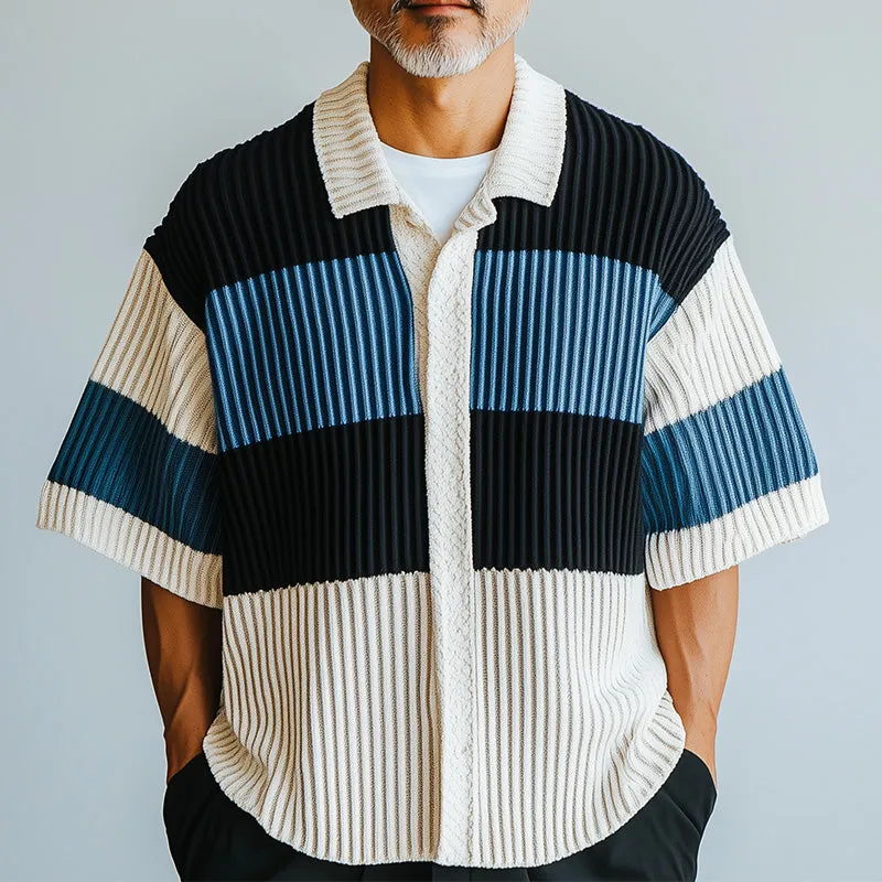 Men's Fashion Knitted Short Sleeve Shirt MTA2437C2P sold by Manly product image thumbnail 2