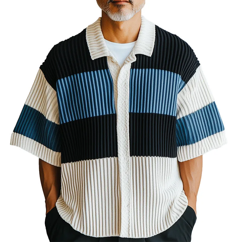Men's Fashion Knitted Short Sleeve Shirt MTA2437C2P sold by Manly