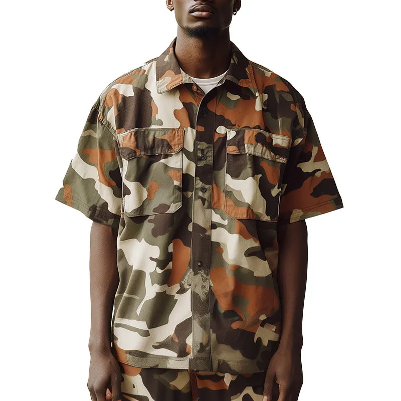 Men's Camouflage Print Short Sleeve Casual Shirt MTA2420C8P sold by Manly