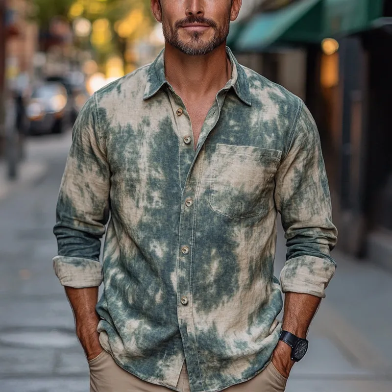 Men's Fashion Retro Mottled Print Casual Shirt MTA2531C0U sold by Manly product image thumbnail 2