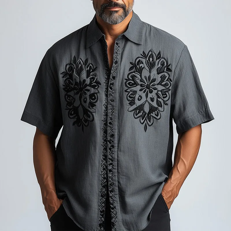Men's Spring Fashion Embroidered Short Sleeve Shirt MTA2653C6P sold by Manly product image thumbnail 2