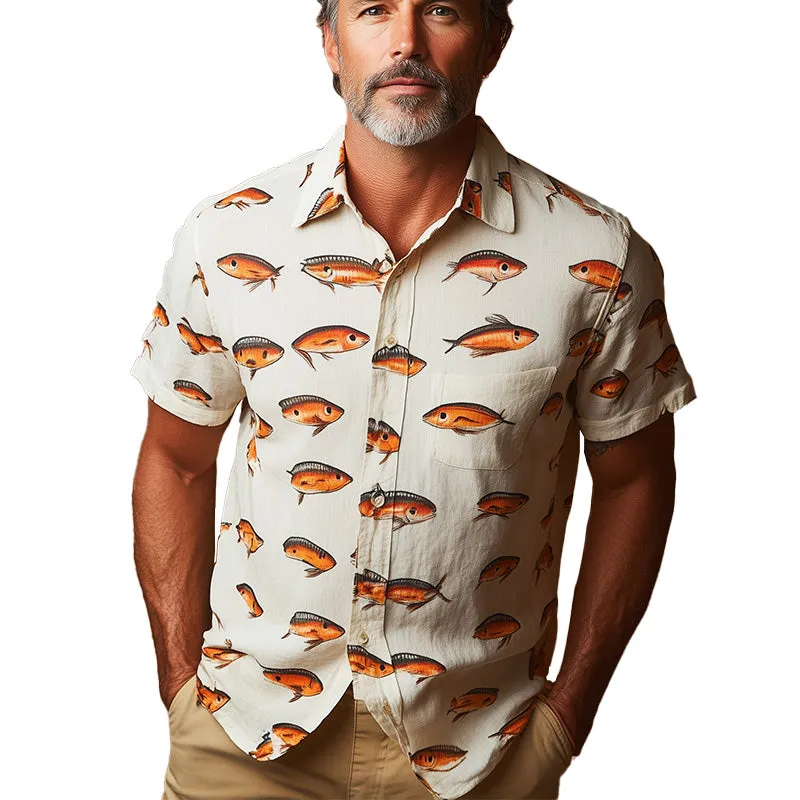 Men's Early Spring Fashion Unique Printed Short Sleeve Shirt MTA2663C1P sold by Manly