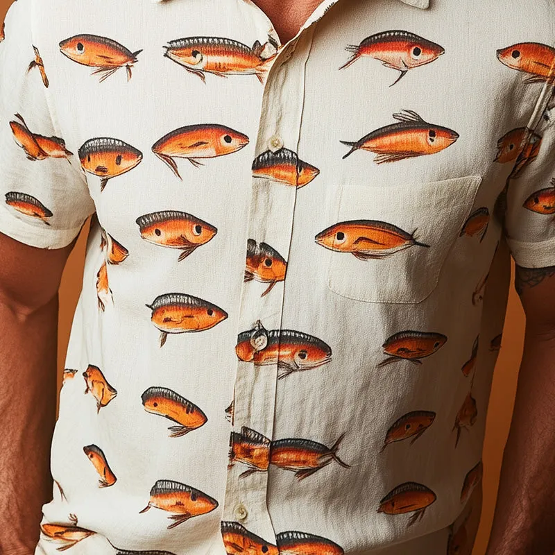 Men's Early Spring Fashion Unique Printed Short Sleeve Shirt MTA2663C1P sold by Manly product image thumbnail 3