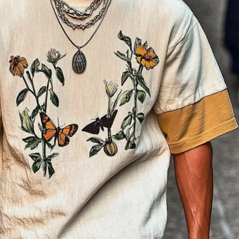 Men's Printed Round Neck Short Sleeve T-Shirt MTA2520C5X sold by Manly product image thumbnail 3