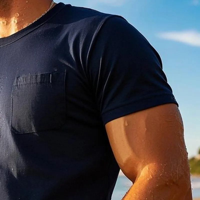 Men's Outdoor Breathable Round Neck Short-Sleeved T-Shirt MTA2029C2X sold by Manly product image thumbnail 3