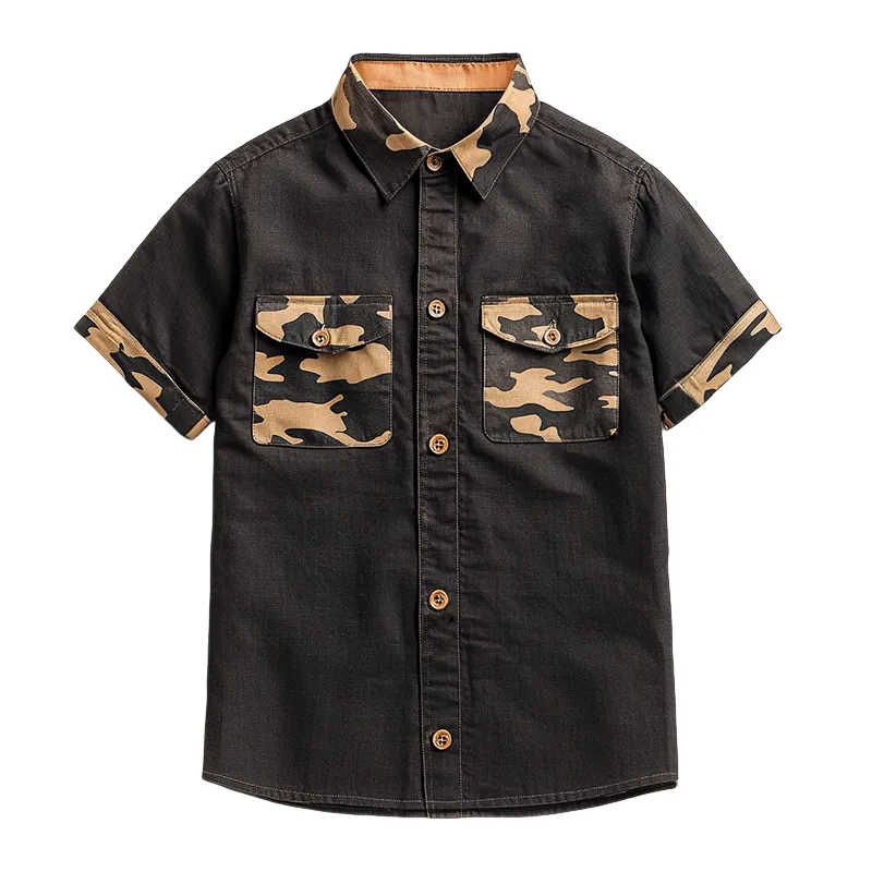 Men's Retro Casual Camouflage Printed Button Lapel Short Sleeve Shirt MTA2466C1TO sold by Manly