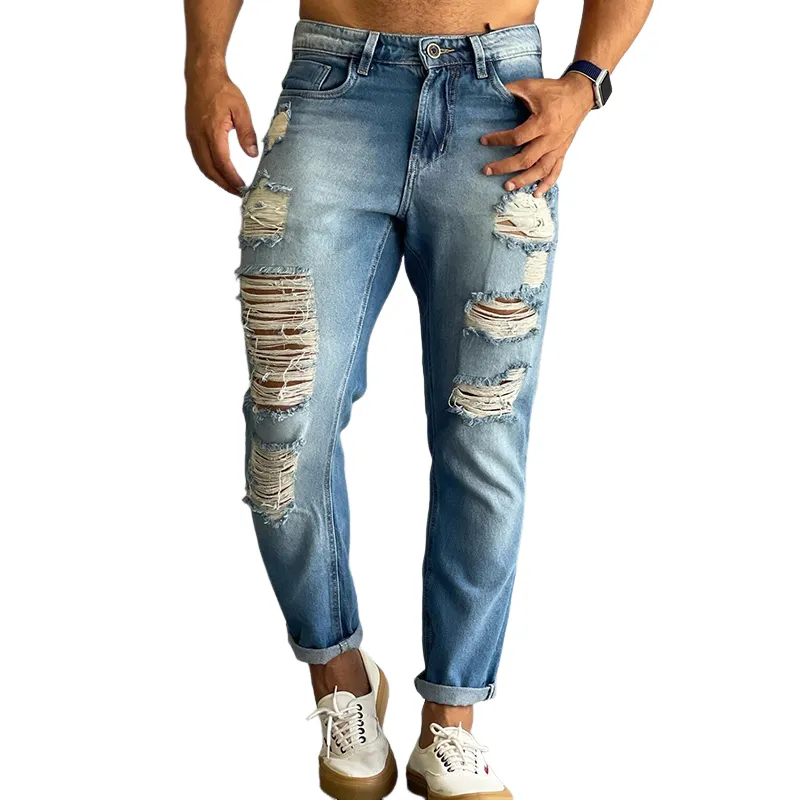 Men's Retro Casual Ripped Denim Pants MTA2486C8TO sold by Manly