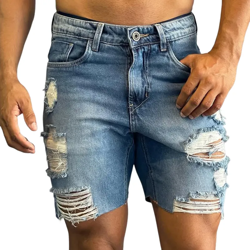 Men's Retro Casual Distressed Denim Shorts MTA2427C4TO sold by Manly