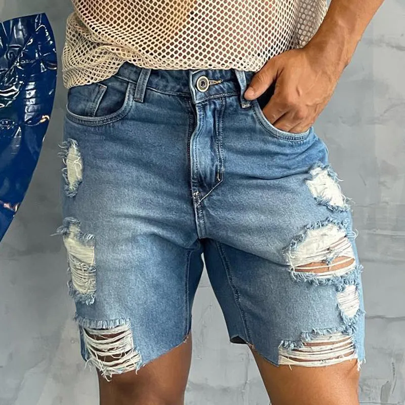 Men's Retro Casual Distressed Denim Shorts MTA2427C4TO sold by Manly product image thumbnail 3
