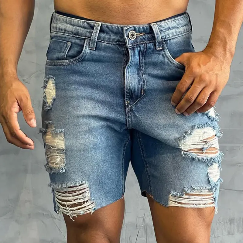 Men's Retro Casual Distressed Denim Shorts MTA2427C4TO sold by Manly product image thumbnail 2