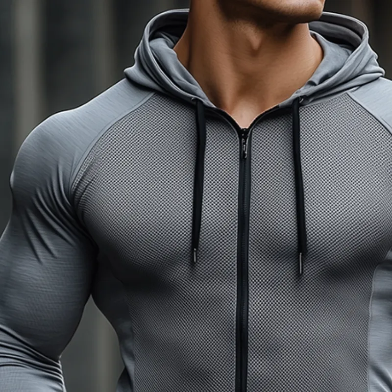 Men's Retro Casual Stretch Mesh Fabric Hooded Sports Jacket MTA2552C0TO sold by Manly product image thumbnail 3