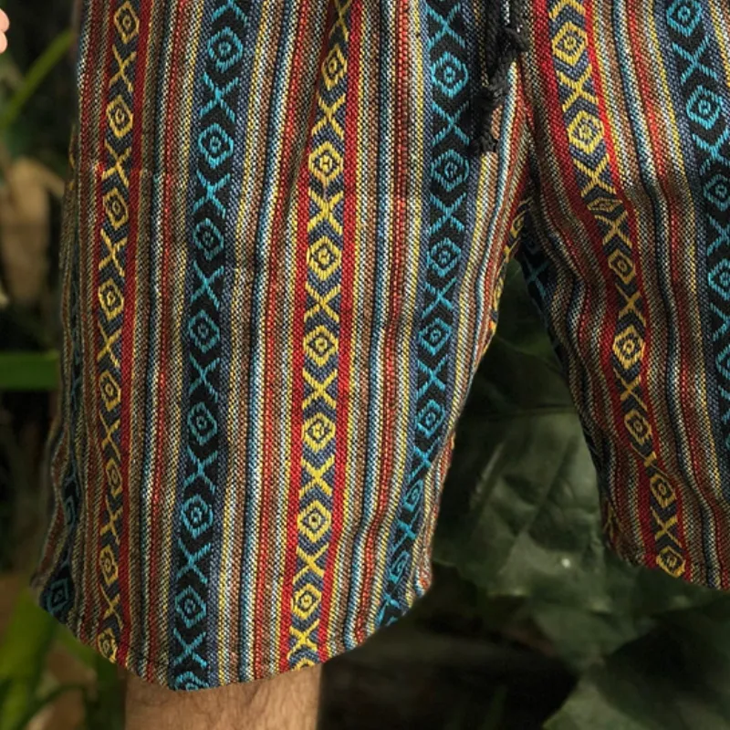Men's Retro Casual Ethnic Style Geometric Print Drawstring Shorts MTA2528C1TO sold by Manly product image thumbnail 3