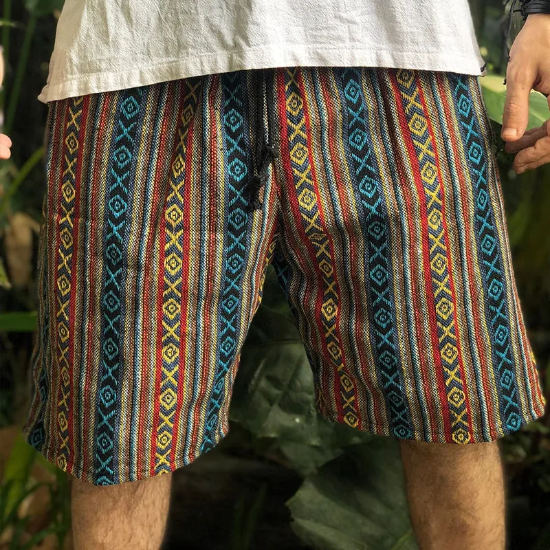 Men's Retro Casual Ethnic Style Geometric Print Drawstring Shorts MTA2528C1TO sold by Manly product image thumbnail 2