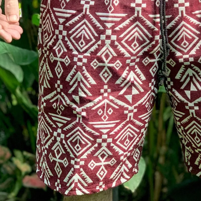 Men's Retro Casual Ethnic Style Geometric Print Drawstring Shorts MTA2541C0TO sold by Manly product image thumbnail 3