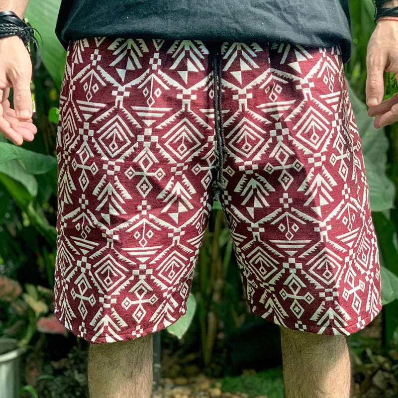 Men's Retro Casual Ethnic Style Geometric Print Drawstring Shorts MTA2541C0TO sold by Manly product image thumbnail 2