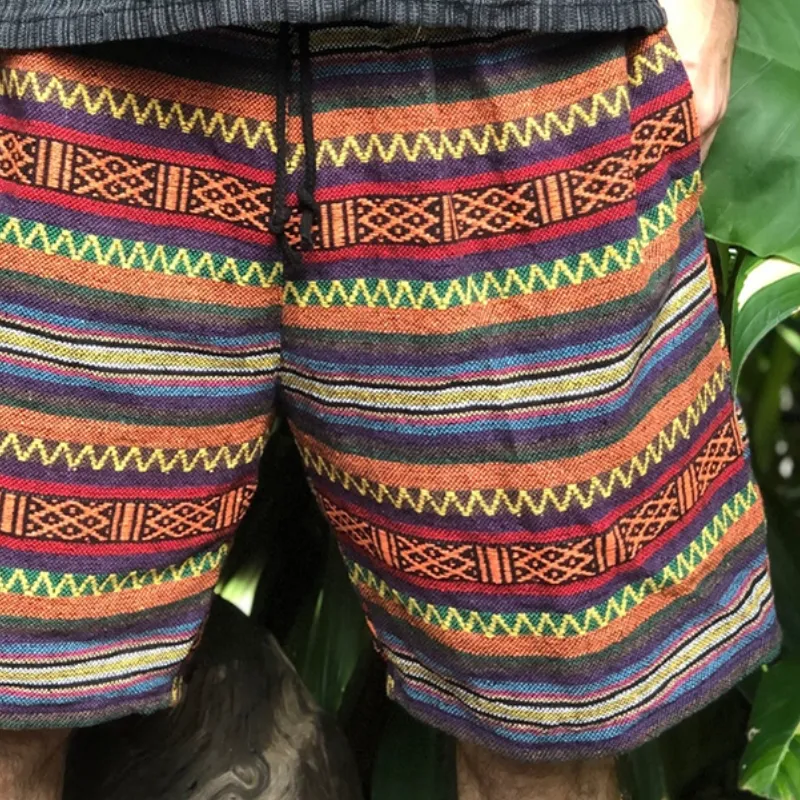 Men's Retro Casual Ethnic Style Geometric Print Drawstring Shorts MTA2537C1TO sold by Manly product image thumbnail 3