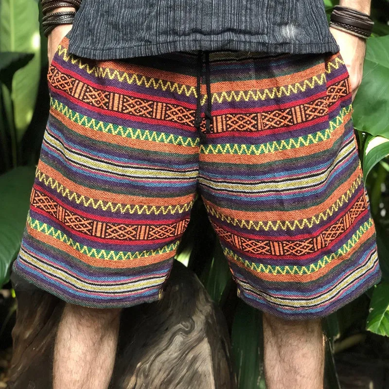 Men's Retro Casual Ethnic Style Geometric Print Drawstring Shorts MTA2537C1TO sold by Manly product image thumbnail 2