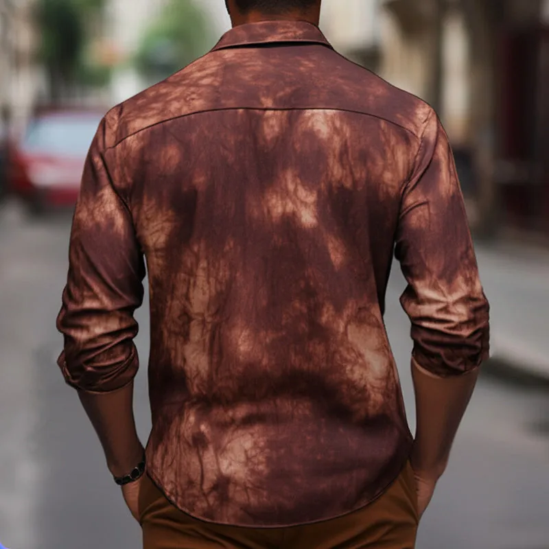 Men's Summer Red Brown Tie-Dye Cotton Casual T-Shirt MTA2543C0U sold by Manly product image thumbnail 4