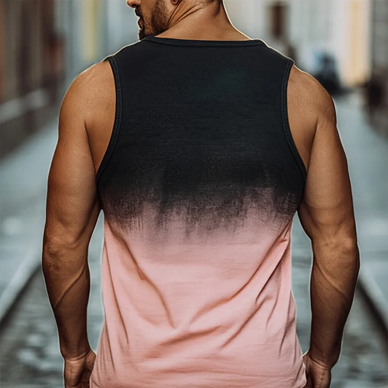 Men's Cool Gradient Contrast Printed Casual Tank Top MTA2510C5U sold by Manly product image thumbnail 3