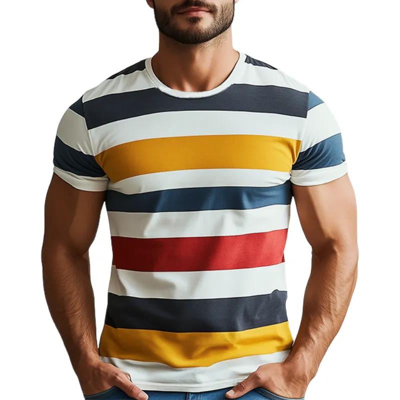 Men's Classic Casual Round Neck Slim Fit Cotton Short Sleeve T-Shirt MTA2596C7K sold by Manly