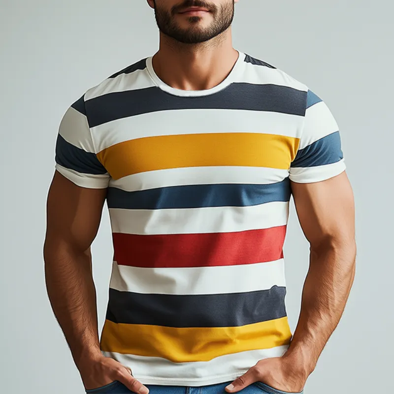 Men's Classic Casual Round Neck Slim Fit Cotton Short Sleeve T-Shirt MTA2596C7K sold by Manly product image thumbnail 2