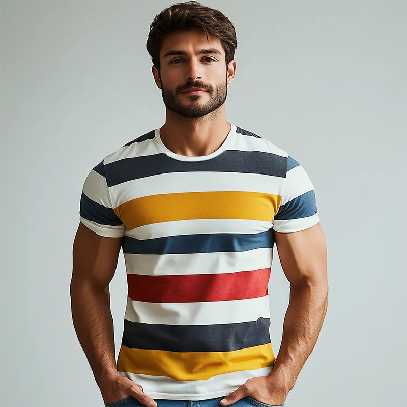 Men's Classic Casual Round Neck Slim Fit Cotton Short Sleeve T-Shirt MTA2596C7K sold by Manly product image thumbnail 3