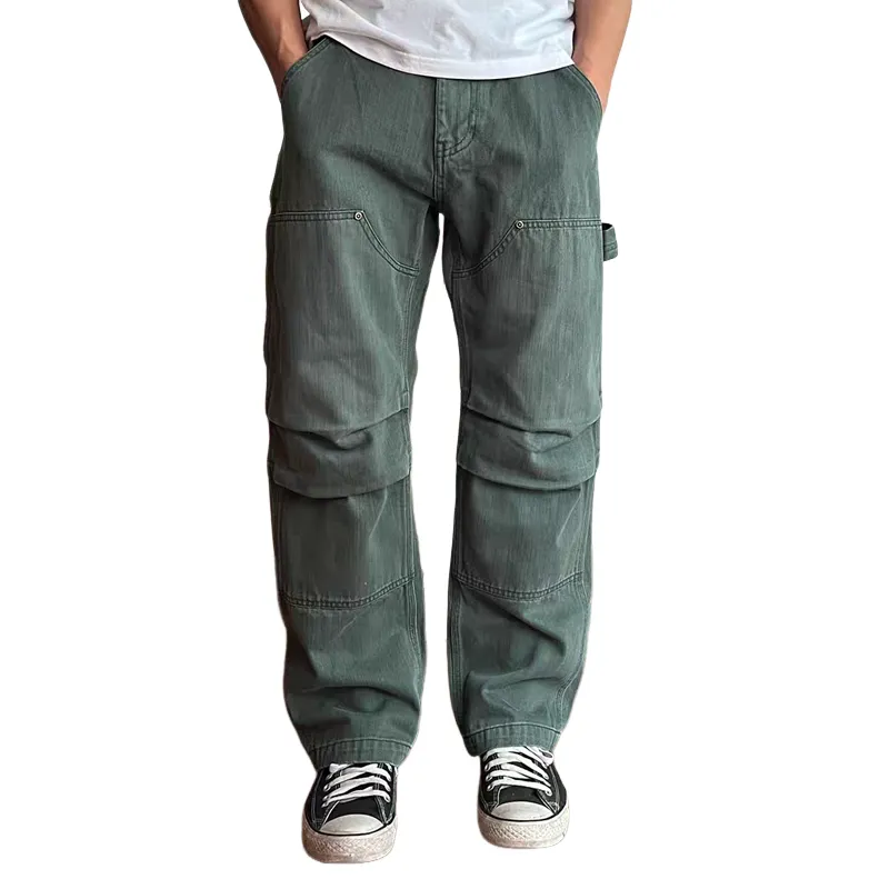 Men's Fashion Washed Cotton Multi-pocket Cargo Pants MTA2294C8Z sold by Manly