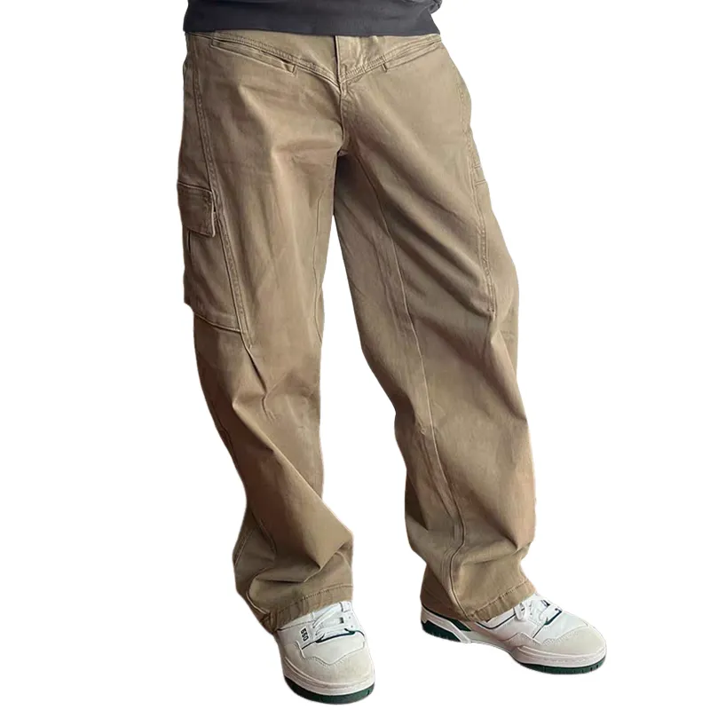 Men's Fashion Washed Cotton Multi-pocket Cargo Pants MTA2284C9Z sold by Manly