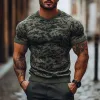 Men's Outdoor Camouflage Jacquard Round Neck Slim Fit Knitted Short Sleeve Sweater T-Shirt MTA2445C1M sold by Manly