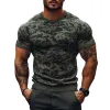 Men's Outdoor Camouflage Jacquard Round Neck Slim Fit Knitted Short Sleeve Sweater T-Shirt MTA2445C1M sold by Manly