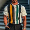 Men's Striped Printed Round Neck Short Sleeve T-Shirt MTA2563C8X sold by Manly