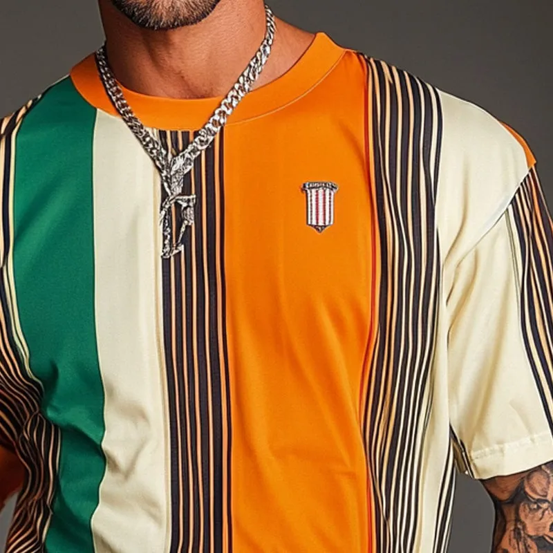 Men's Stripe Print Short Sleeve T-Shirt MTA2560C8X sold by Manly product image thumbnail 3