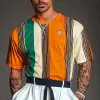 Men's Stripe Print Short Sleeve T-Shirt MTA2560C8X sold by Manly