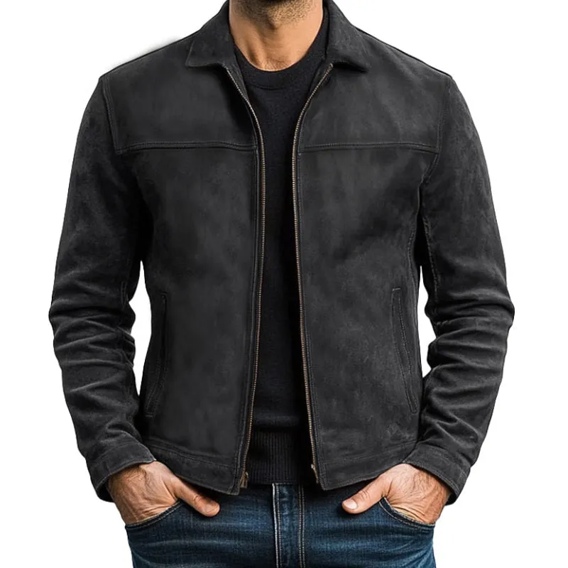 Men's Zipper Leather Jacket 98679789U sold by Manly product image thumbnail 4