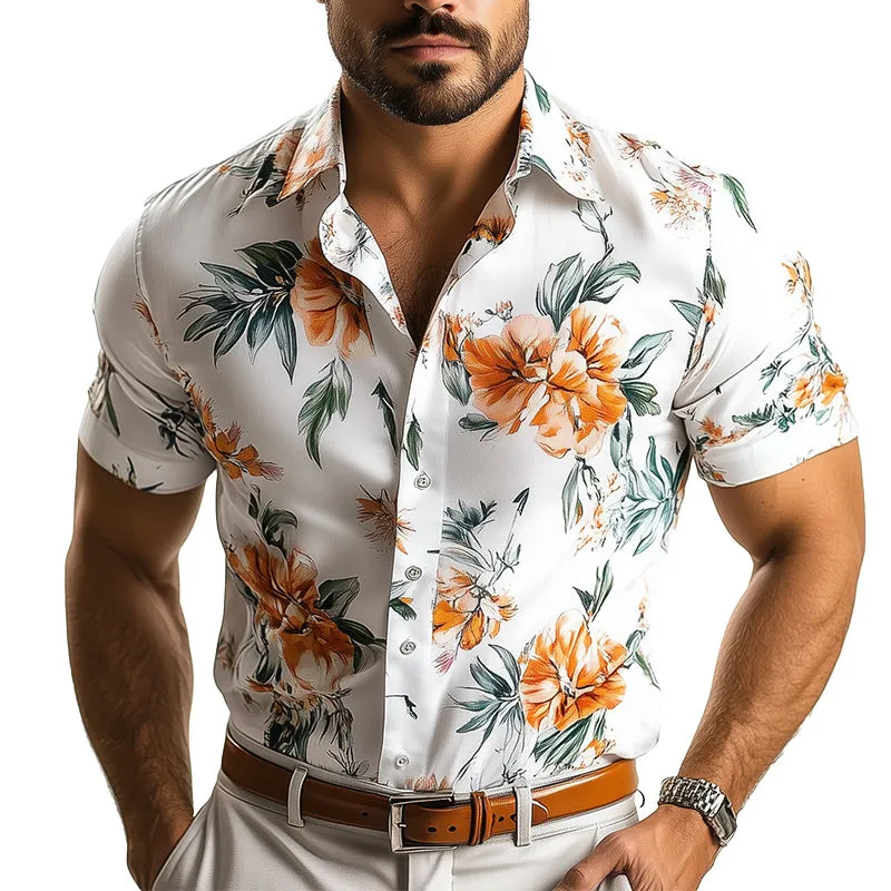 Men's Floral Print Vintage Short Sleeve Shirt MTA2527C8P sold by Manly product image thumbnail 2