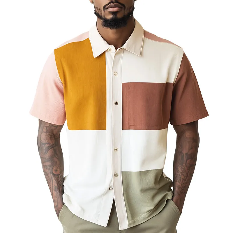 Men's Stylish Contrast Print Short Sleeve Shirt MTA2561C4P sold by Manly