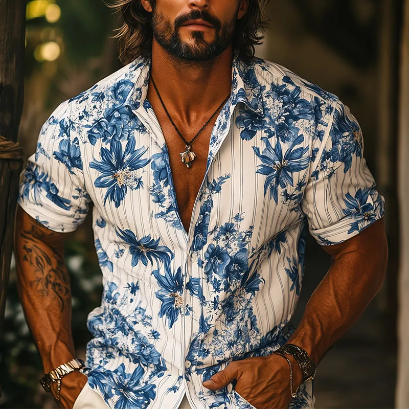 Men's Resort Floral Print Short Sleeve Shirt MTA2552C6P sold by Manly product image thumbnail 2