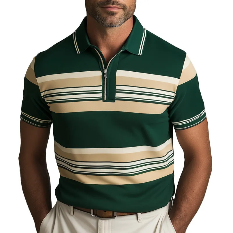 Men's Spring Fashion Contrast Print Short Sleeve Polo Shirt MTA2725C3P sold by Manly