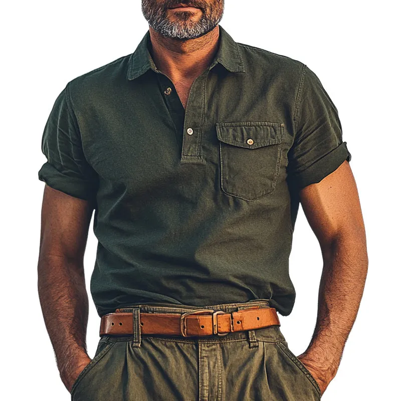 Men's Summer Comfort Distressed Polo Neck T-Shirt MTA2752C8U sold by Manly