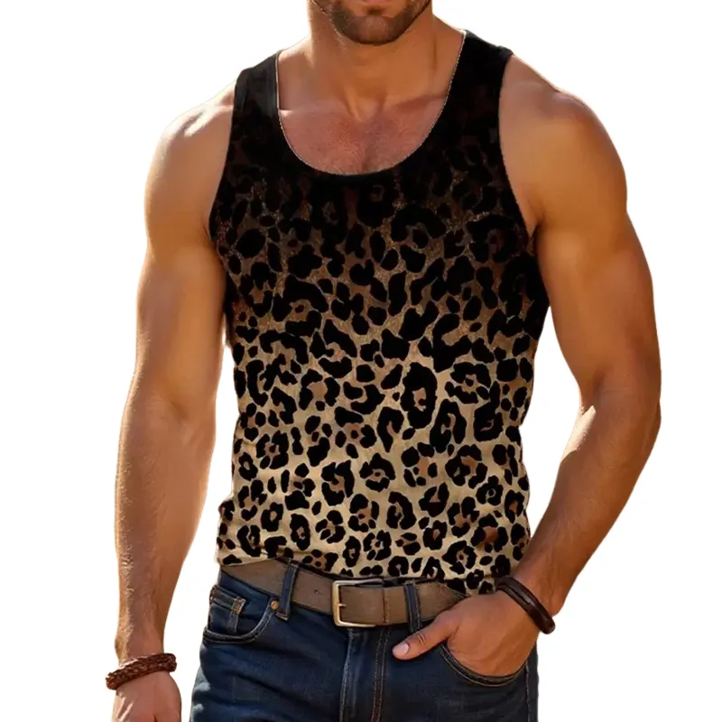Men's Gradient Leopard Print Tank Top MTA2836C5X sold by Manly