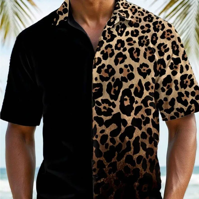 Men's Leopard Print Short Sleeve Shirt MTA2830C0X sold by Manly product image thumbnail 3