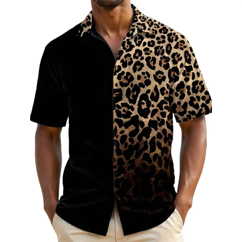 Men's Leopard Print Short Sleeve Shirt MTA2830C0X sold by Manly