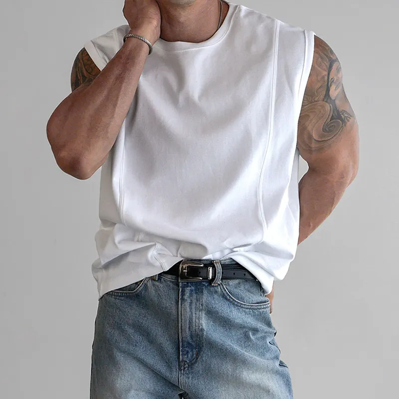 Men's Solid Round Neck Sleeveless Tank Top MTA2739C6Z sold by Manly product image thumbnail 2