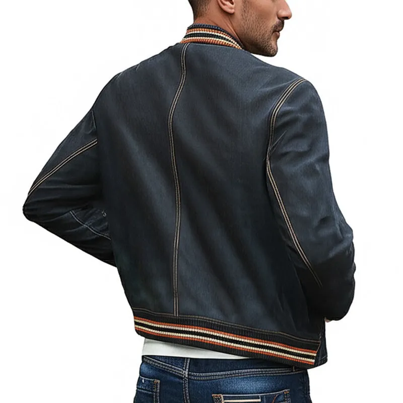 Men's Vintage Western Denim Distressed Embroidered Button Up Jacket MTA2731C7U sold by Manly product image thumbnail 3