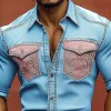 Men's Vintage Western Cowboy Embroidered Button Up Shirt MTA2760C1U sold by Manly