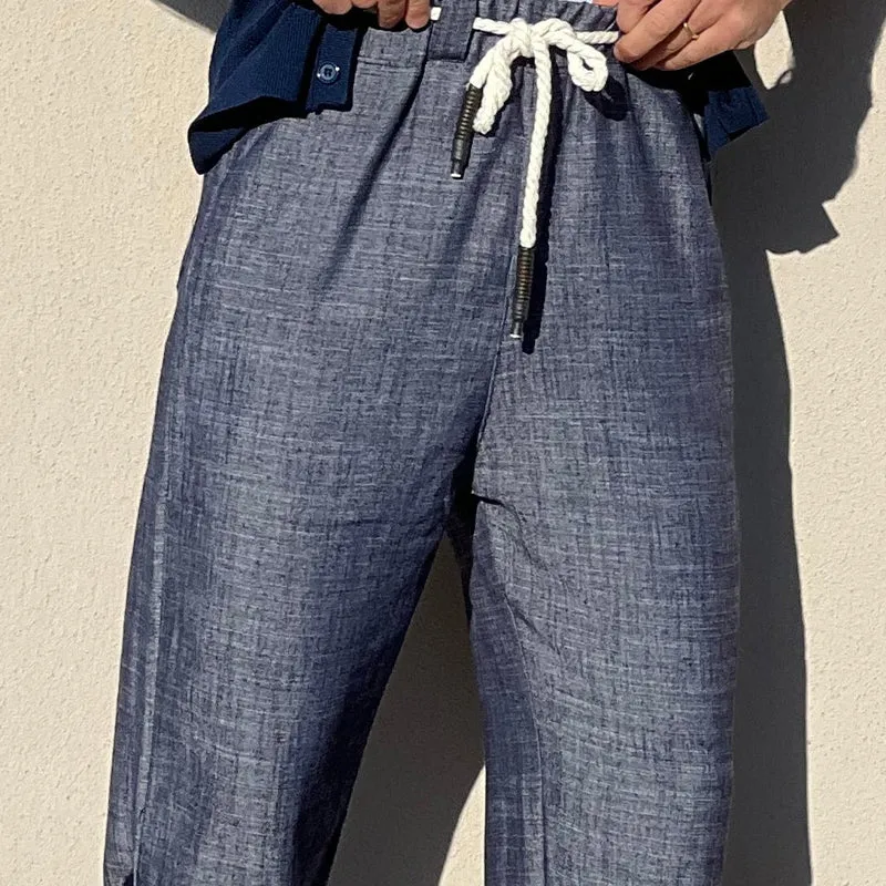 Men's Casual Cotton and Linen Elastic Waist Casual Pants MTA2774C1X sold by Manly product image thumbnail 3